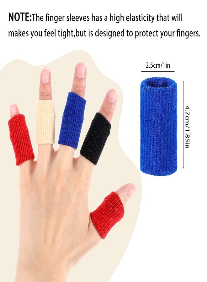 Zelphvt 40 Pcs Finger Sleeves Protectors, Elastic Thumb Sleeves for Relieving Pain Finger Arthritis Sleeves Elastic Thumb Splint Brace Sport Fingers Sleeves Fingers Compression Aid for Basketball Tennis - Image 2