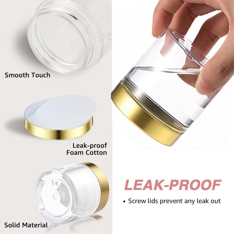 AMORIX 12 Pack 6 oz Plastic Cosmetic Containers With Rose Gold Lids Refillable Clear Empty Travle Jars Containers for Body Butter,Sugar Scrubs,Cream,Lotions,Candy, Label&Spatulas - Image 3