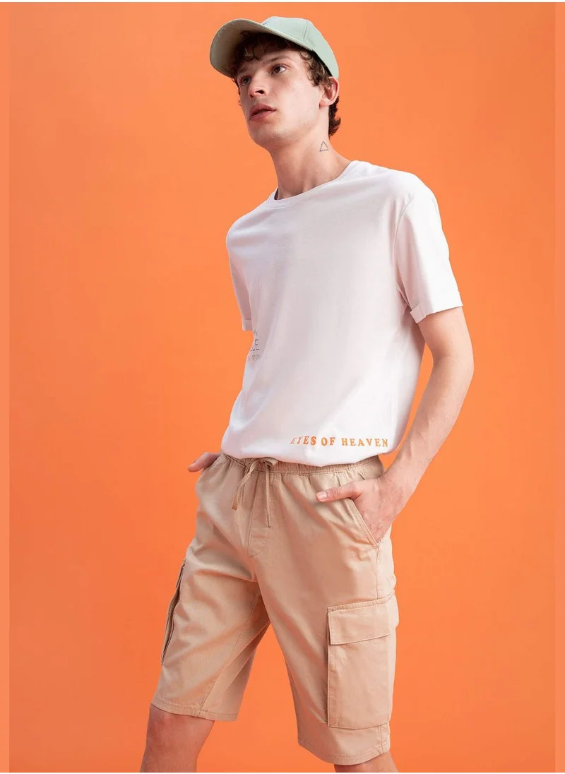 DeFacto Regular Fit Short Sleeve Back Tree Print T-Shirt