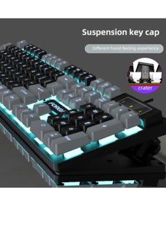 Forev FV-Q8 Wired Gaming Keyboard Esports Light-Emitting Office Desktop Laptop Wired Film Wired Keyboard (FV-Q1 Black-Gray)  - Image 5