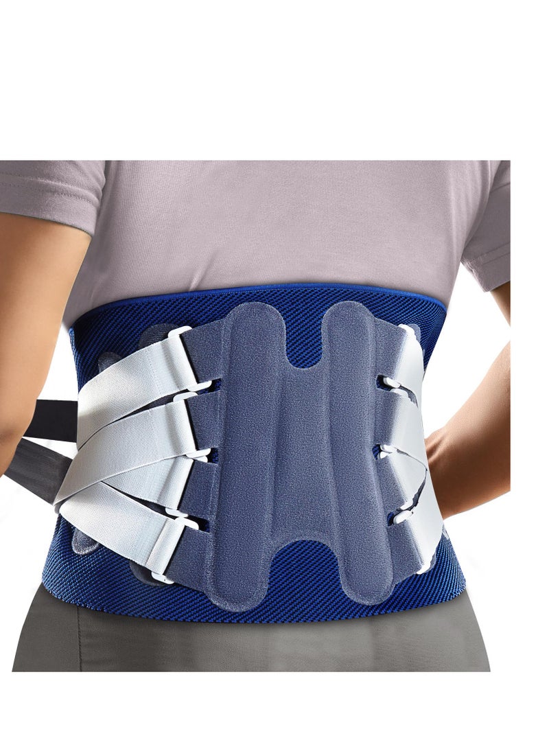 SYOSI Back Support Brace, Waist Wrap with Spring Stabilizers for Injury, Lumbar Support Belt for Men and women, Ergonomic Design, and Soft Breathable 3D Knit Material, for Herniated Disc, Sciatica (XL) - Image 1
