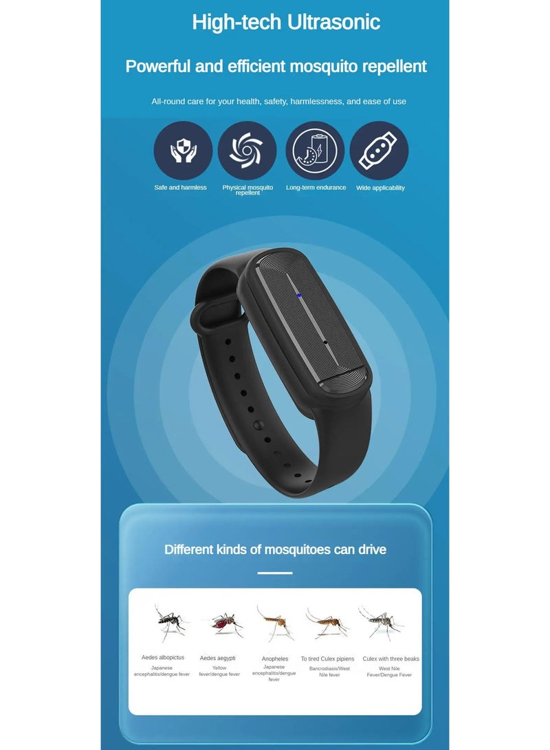 AROAQ M90 Ultrasonic Mosquito Repellent Bracelet for Kids 100 Percent Natural Non Toxic Essential Oil Pest Control Watch - Image 3