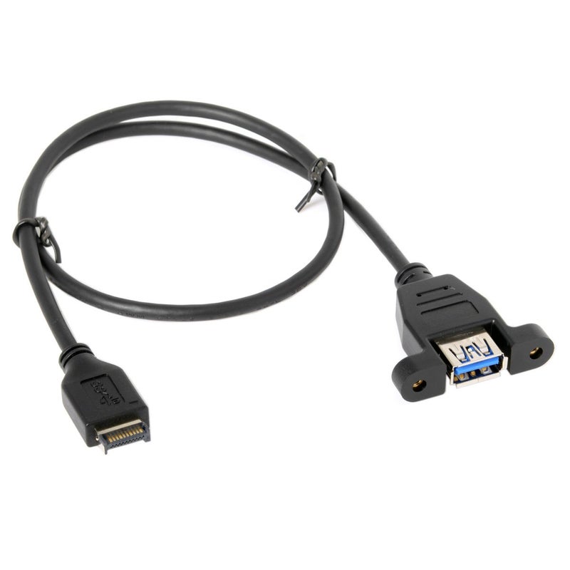 Cablecc USB 3.1 Front Panel Header to USB 3.0 Type-A Female Extension Cable 50cm Panel Mount Type - Image 5