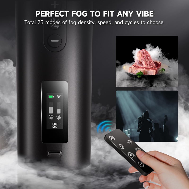  COLBOR COLBOR CF5 Portable Fog Machine, 40W Mini Handheld Smoke Machine for Photography with Remote Control, Small Fogger Haze Maker for Indoor Outdoor Halloween Party Cosplay, Rechargeable Fog Machine - Image 3