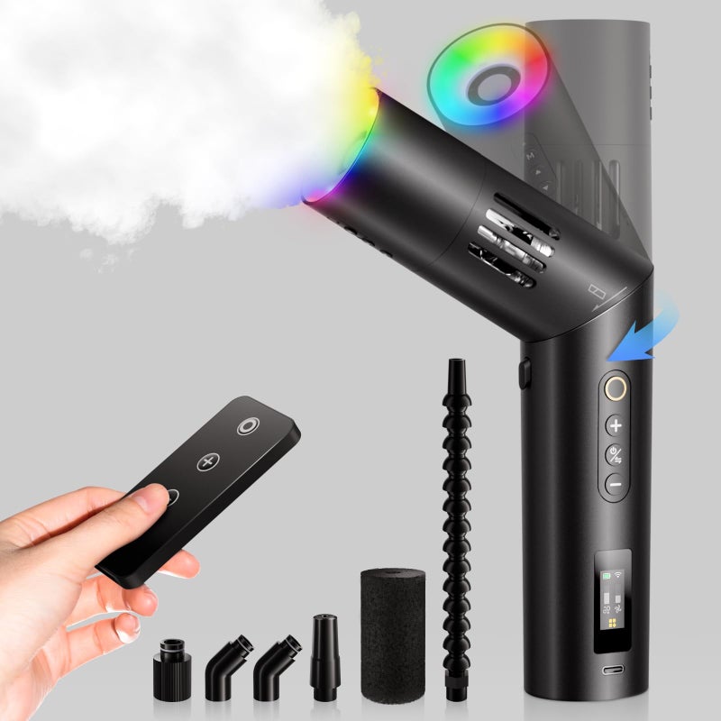  COLBOR COLBOR CF5 Portable Fog Machine, 40W Mini Handheld Smoke Machine for Photography with Remote Control, Small Fogger Haze Maker for Indoor Outdoor Halloween Party Cosplay, Rechargeable Fog Machine - Image 1