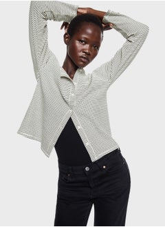 Striped Button Detail Cardigan