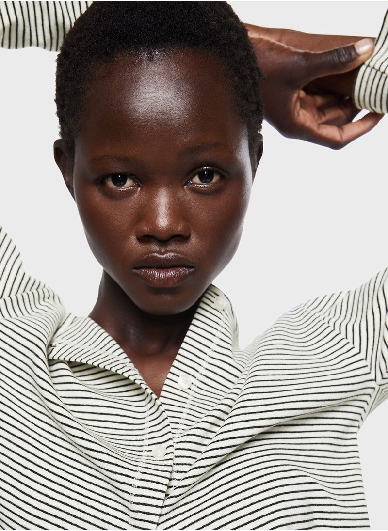 MANGO - Striped Button Detail Cardigan - Image 1