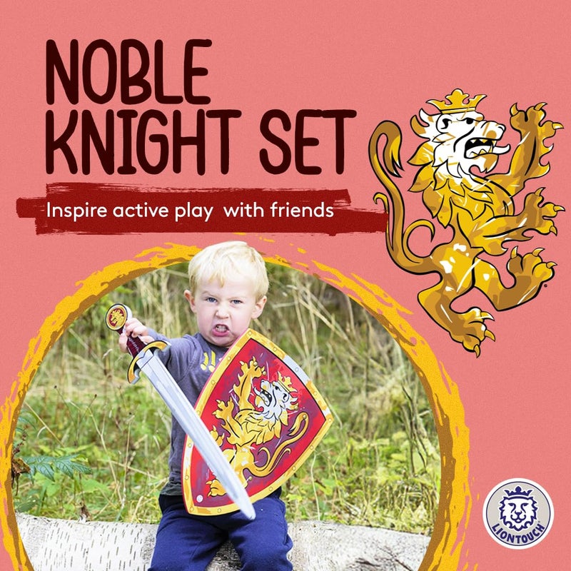 LIONTOUCH Liontouch - Noble Knight Toy Sword & Shield for Kids, Red | Pretend Play Set in Durable Foam in Traditional Medieval Style | Safe Weapons & Combat Accessories for Dress Up & Knight Costumes for Boys - Image 2