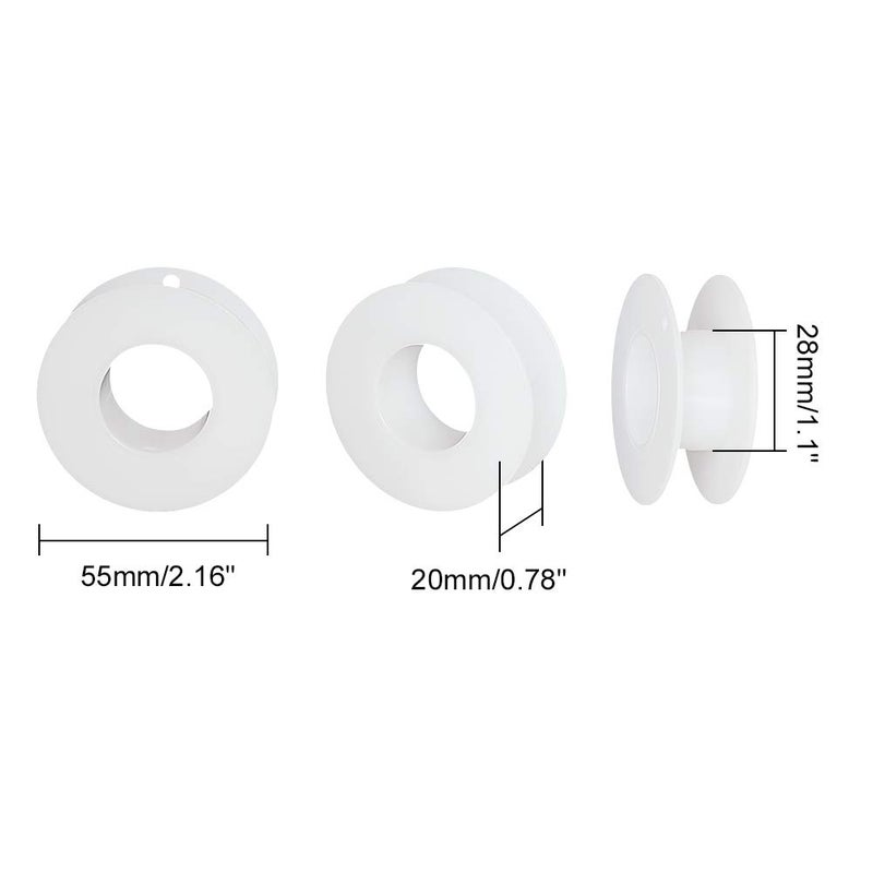 PH PandaHall بي إتش باندا هول 20 حزمة بكرة فارغة، بكرة شريط بلاستيكية، بكرة خيوط للتجديل، بكرة خيوط فارغة، بكرة شريط، بكرة بيضاء للخيوط والتطريز، 2.16x0.78 بوصة - Image 3