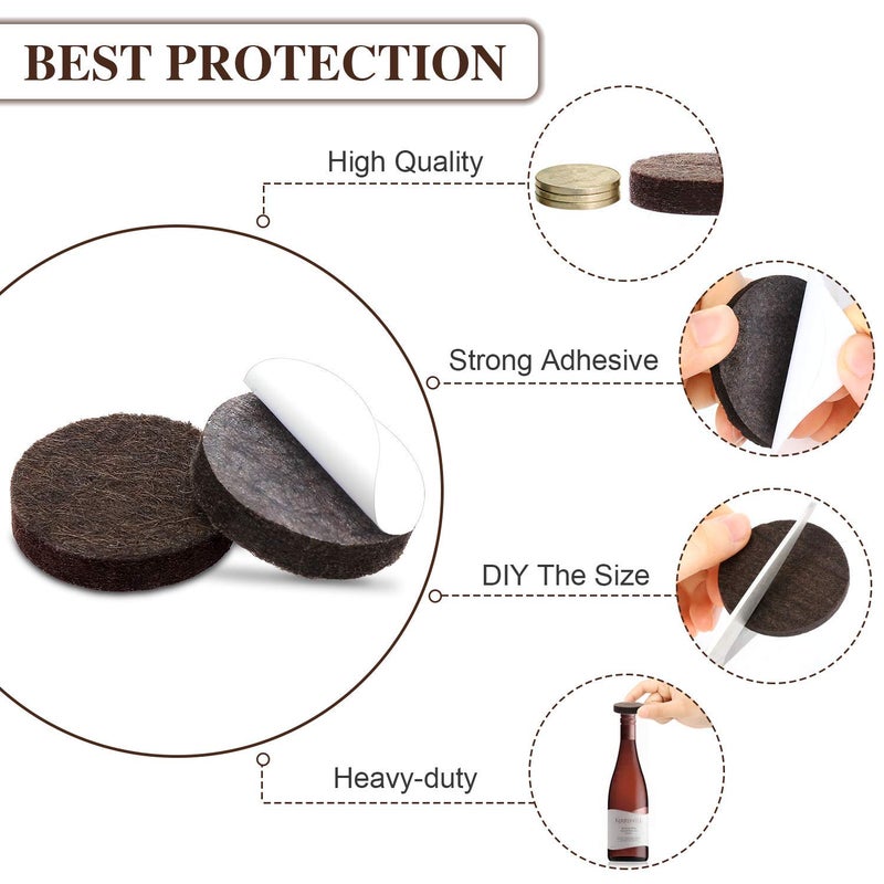 DIY Crafts 100, 100 Pcs Felt Furniture Pads Furniture Pads Felt Pads Furniture Feet Best Wood Floor Protectors Protect Your Hardwood & Laminate Floo (100) - Image 4