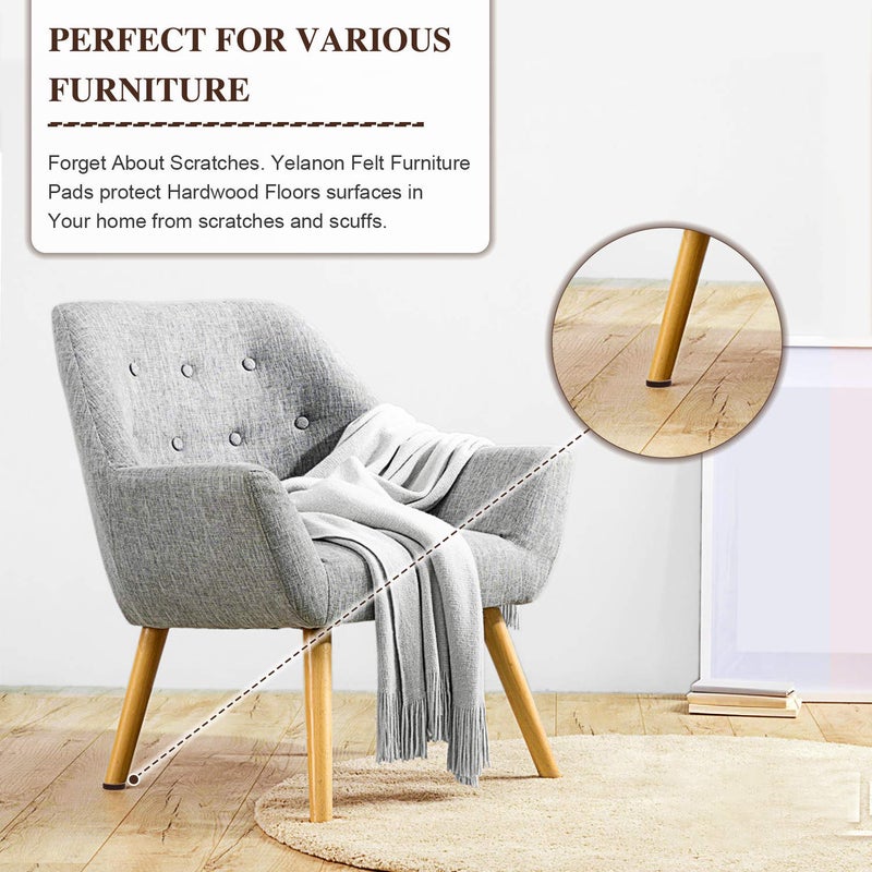 DIY Crafts 100, 100 Pcs Felt Furniture Pads Furniture Pads Felt Pads Furniture Feet Best Wood Floor Protectors Protect Your Hardwood & Laminate Floo (100) - Image 5