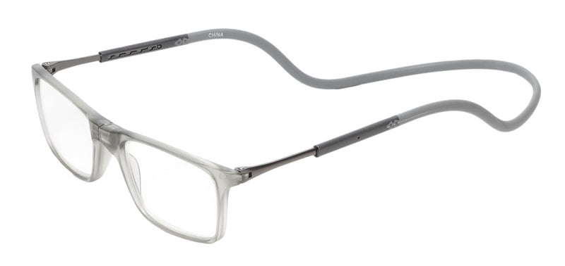 Calabria Unisex SP02 Snap Magnetic Reading Glasses Matte Crystal Smoke Grey Pull Apart Glasses with Magnetic Bridge Wrap Around Eyeglasses with Adjustable Temples Eyewear Magnification 200x - Image 2
