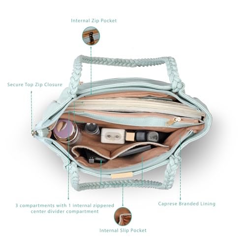 Caprese womens LFG T Medium AQUA Tote Bag - Image 5