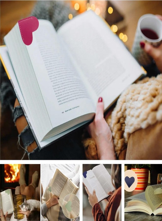 Winjeto Leather Heart Bookmarks - Winjeto 6 Pieces Cute Corner Page Book Marks for Teachers Students Book Reading Lovers, for School Office Home Supplies (Sweet（6pcs）) - Image 5