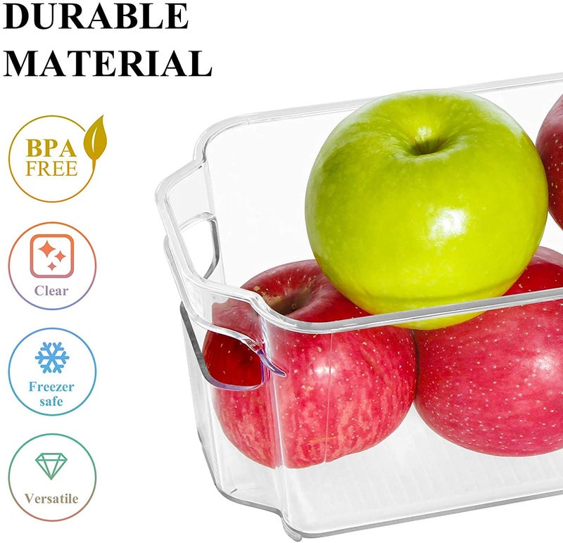 INKULTURE Stackable Acrylic Fridge Organizer Sturdy Pantry And Refrigerator Storage Bins Organiser with Handles (Small) - Image 5
