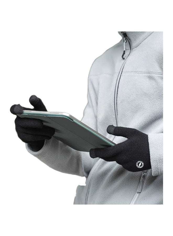 Ousen Warm Gloves For Men, Winter Knitted Gloves, Outdoor Cycling Sports Running Windproof Touchscreen Gloves, Student Knitted Gloves, Decathlon - Image 2