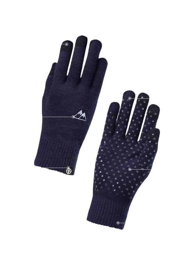 Ousen Warm Gloves For Men, Winter Knitted Gloves, Outdoor Cycling Sports Running Windproof Touchscreen Gloves, Student Knitted Gloves, Decathlon - Image 1