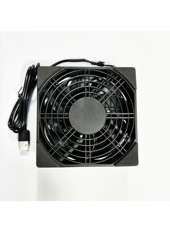 قاعدة تبريد جهاز التوجيه USB الأسود مروحة صامتة 5 فولت لمودم جهاز الاستقبال للأجهزة الصغيرة - Image 1