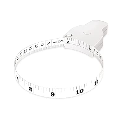 QUALIZA Measuring Tape for Body Measure Inch Tape with Lock Pin Push Button 150 cm Long Tap for Weight Loss Fitness Sewing Tape for Tailoring Materials White 1 Pcs