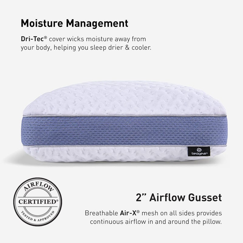 Bedgear Balance Performance Pillow â€“ 3.0 - Moisture Wicking Bed Pillow for All Sleep Positions - Medium Firmness Bed Pillow - Washable Removable Cover â€“ 20" W x 26" L x 6.5" H - Image 3