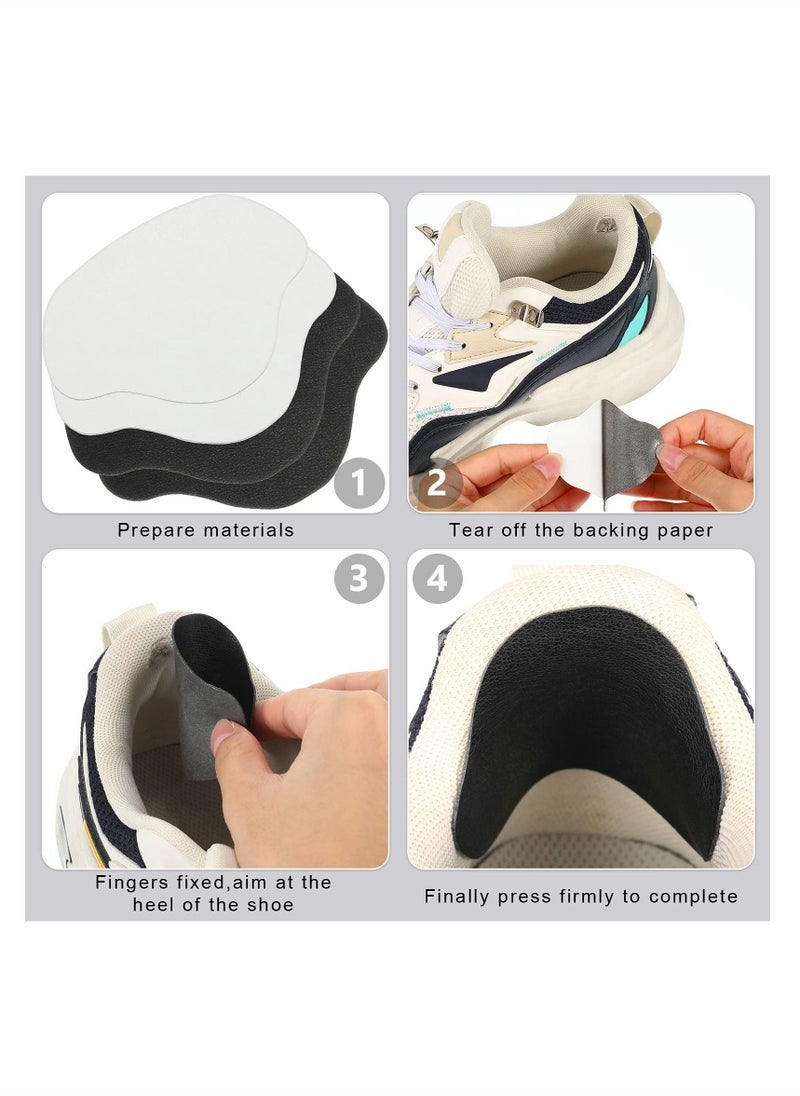 KASTWAVE Shoe Heel Repair Patch Kit, KASTWAVE Shoe Sneaker Hole Repair Patch Self-Adhesive Shoe Heel Wear Hole Prevention Patch Insert for Most Types of Shoes and Seats, Large and Small (8 Pairs) - Image 1