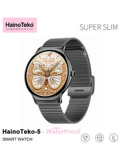 HainoTeko HainoTeko-5 Super Slim Smart Watch Round Shape AMOLED Display With Waterproof AI Voice Assistance and 3 Pair Straps For Ladies Black  - Image 3