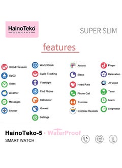 HainoTeko HainoTeko-5 Super Slim Smart Watch Round Shape AMOLED Display With Waterproof AI Voice Assistance and 3 Pair Straps For Ladies Black  - Image 5
