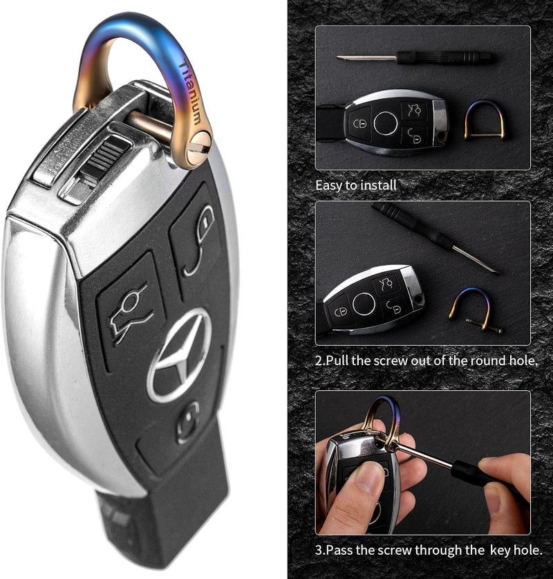 FEGVE Titanium D Ring Key Ring with Screwdriver - Image 3