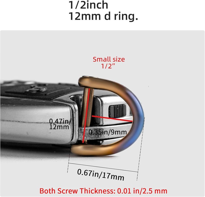 FEGVE Titanium D Ring Key Ring with Screwdriver - Image 2