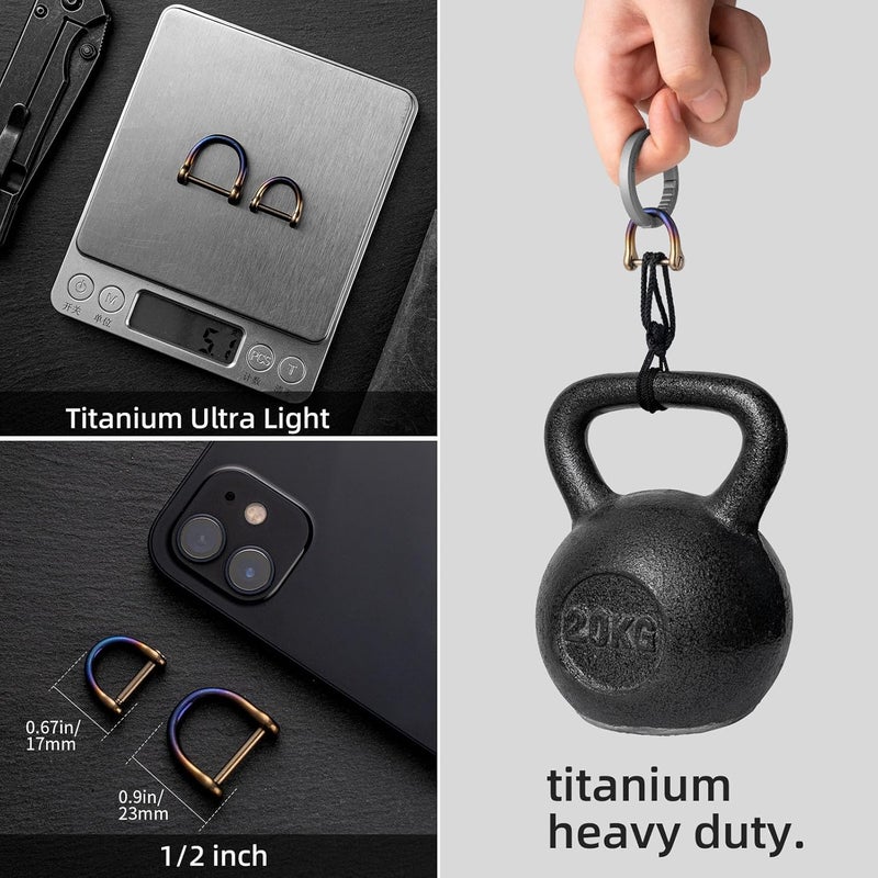 FEGVE Titanium D Ring Key Ring with Screwdriver - Image 5