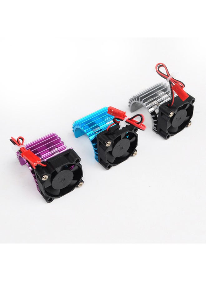 HSP1:16 Suitable For Motor Motor 380 Model Car Radiator Heat Shield Heat Sink With Cooling Fan-Color:Purple  - Image 2