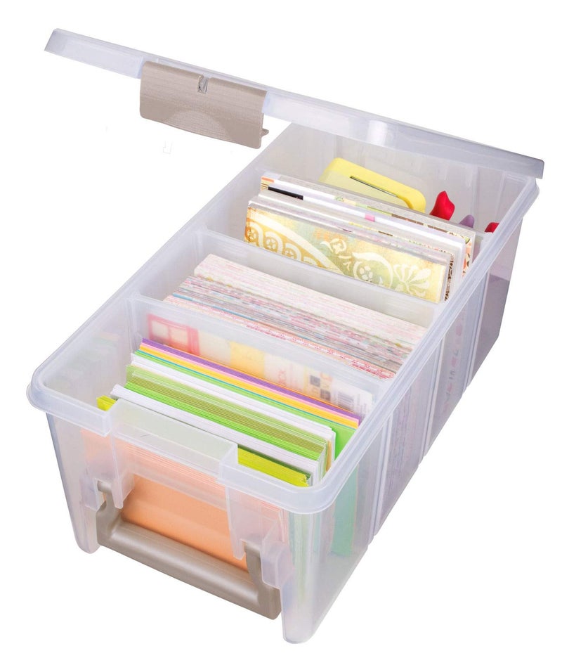 ArtBin منظم الحرف المحمولة ArtBin Semi Satchel مع 3 فواصل - صندوق تخزين بلاستيكي شفاف لمستلزمات الفن والحرف - Image 5