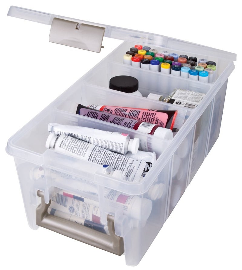 ArtBin منظم الحرف المحمولة ArtBin Semi Satchel مع 3 فواصل - صندوق تخزين بلاستيكي شفاف لمستلزمات الفن والحرف - Image 4