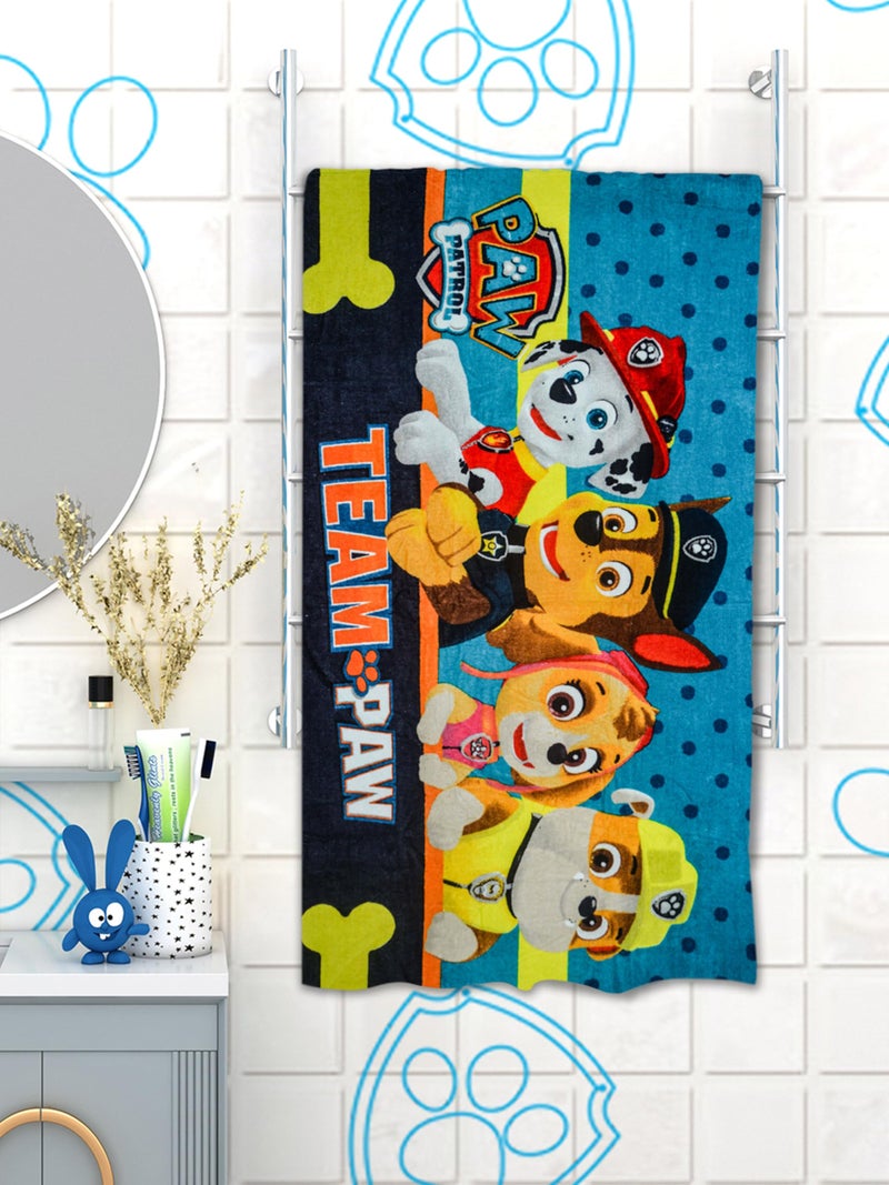Athom Living Team Paw Kids Bath Towel, 350 GSM, 60x120 cm ? Soft, Absorbent, Quick-Drying, Cartoon Character Towel for Boys & Girls - Image 1