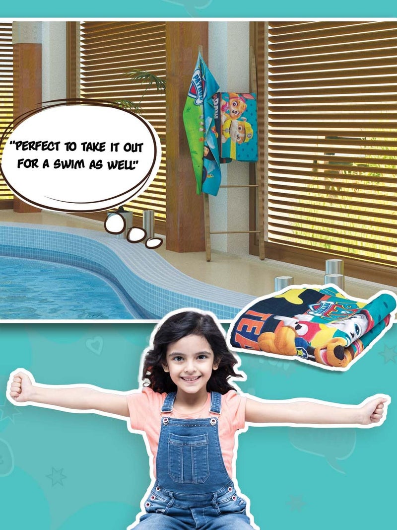 Athom Living Team Paw Kids Bath Towel, 350 GSM, 60x120 cm ? Soft, Absorbent, Quick-Drying, Cartoon Character Towel for Boys & Girls - Image 3