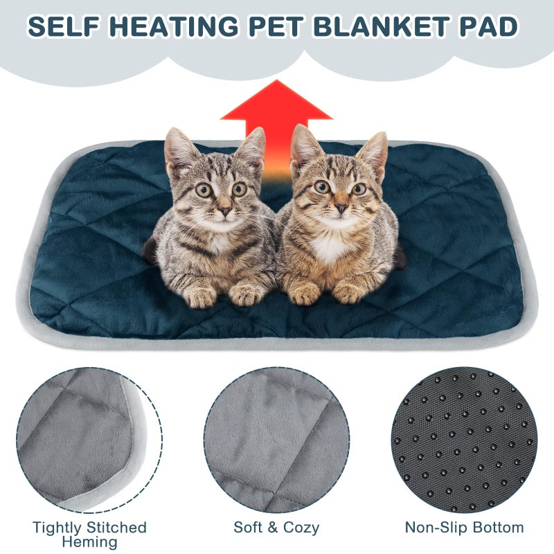 Clysee 8 Pack Self Heating Cat Mat Self Warming Cat Bed Extra Warm Thermal Pet Bed Mat Reflects Body Heat Washable Dog Crate Pad for Indoor Outdoor Pets(Gray, Blue,16 x 20 Inch) - Image 3