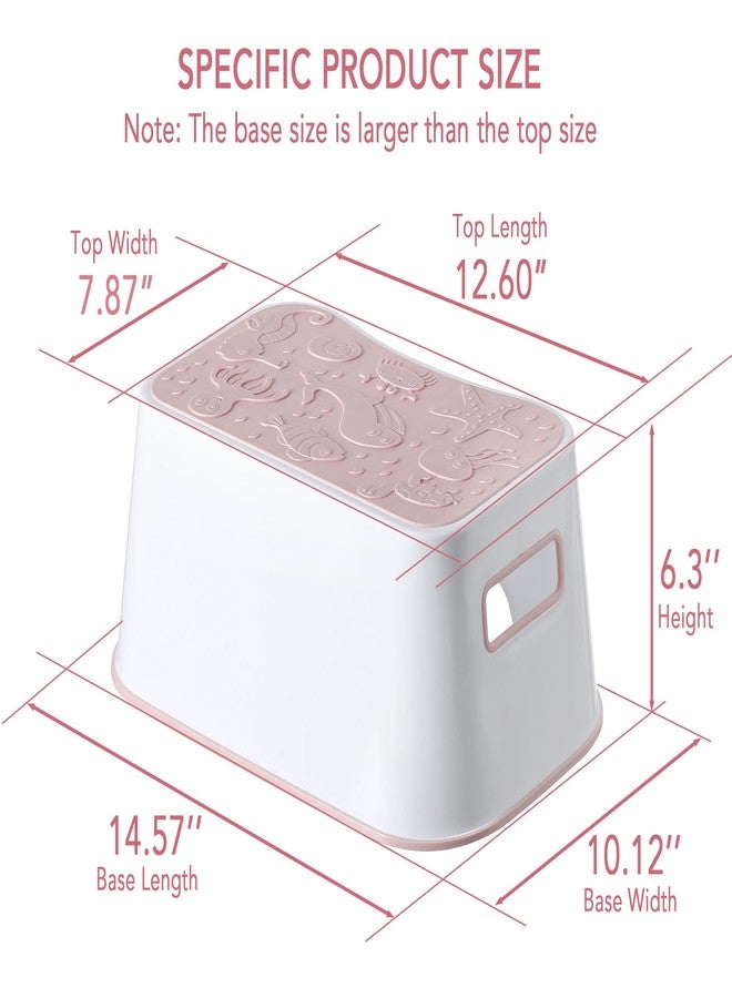 A+KCEYON 2 Pack Step Stool for Kids, Cute Sea Animals Toddler Kids Step Stool Stackable Non-Slip Safety Foot Stool for Kitchen Bathroom and Toilet Potty Training (Pink) - Image 3