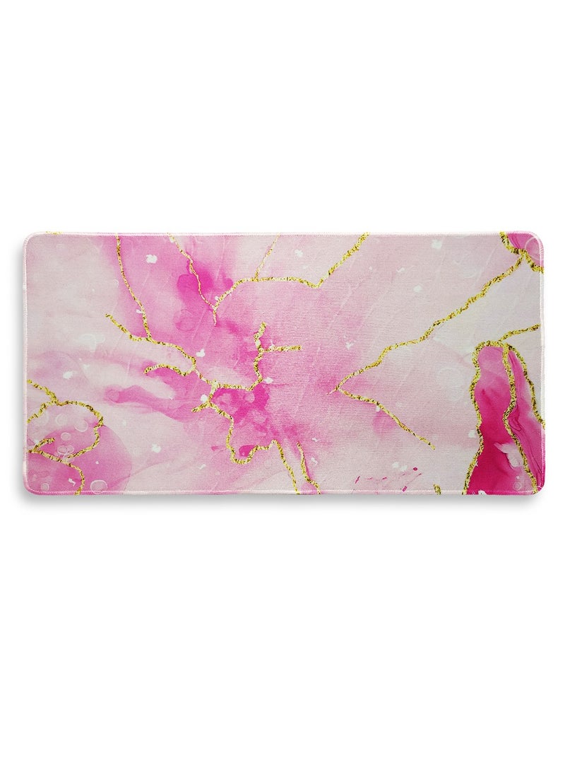 Generic - Large Mouse Pad, Pink Marble Theme (60cm x 30cm x 2mm), HD Print Pattern Desk Mat, Extended Mouse Pad and Keyboard Mouse Pads, Waterproof Fabric Surface Mouse Pads for Office, Anti-Slip Rubber Base - Image 1