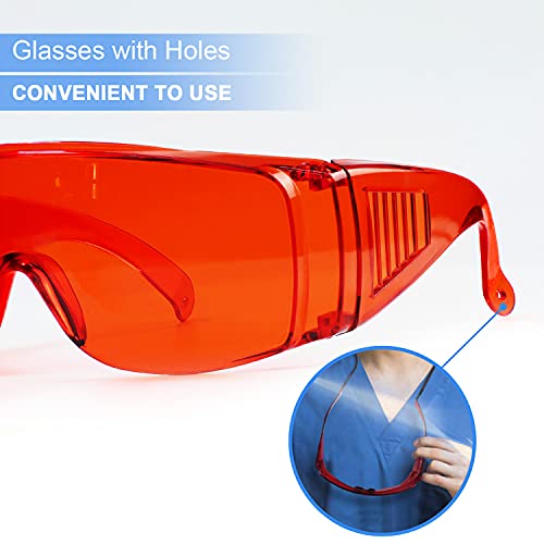 EZGO Dental Lab Safety Glasses, Red Goggle Eyewear, Anti-Fog Protective Eye Shield Safety Glasses for Teeth Whitening Curing Light, Fit Over Glasses for Adults & Kids - Image 5