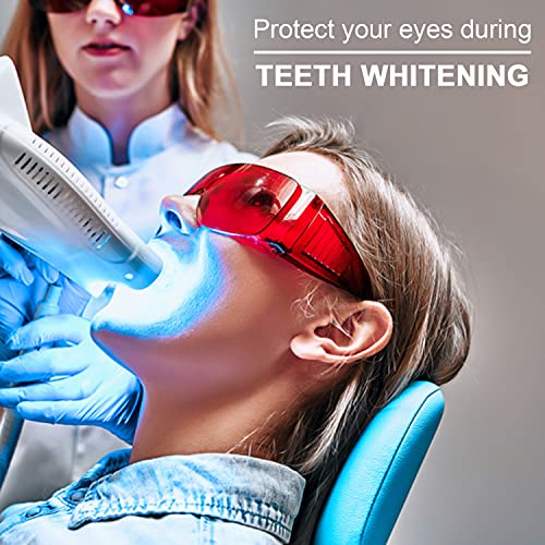 EZGO Dental Lab Safety Glasses, Red Goggle Eyewear, Anti-Fog Protective Eye Shield Safety Glasses for Teeth Whitening Curing Light, Fit Over Glasses for Adults & Kids - Image 3