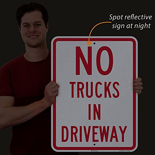 SmartSign "No Trucks In Driveway" Sign By SmartSign | 18" x 24" 3M Engineer Grade Reflective Aluminum - Image 4