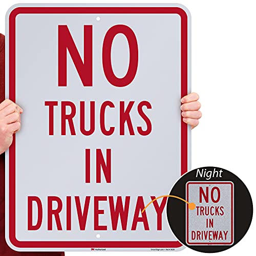 SmartSign "No Trucks In Driveway" Sign By SmartSign | 18" x 24" 3M Engineer Grade Reflective Aluminum - Image 2
