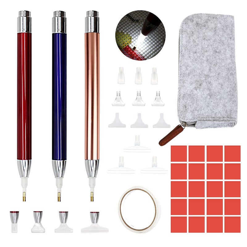Abodhu Diamond Painting Pen Kits with LED Diamond Art Pens Accessories Tools 5D Light Up Drill Pens for Arts Nails DIY Crafts Decoration,12pcs Tips - Image 1