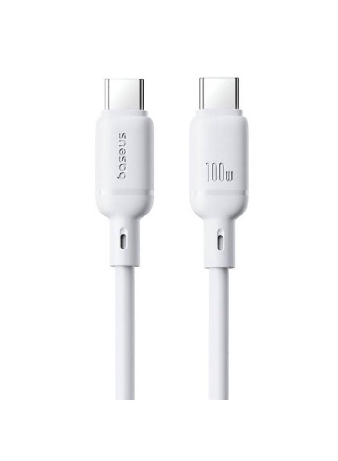 Baseus Silky Series Cable, Type-C To Type-C , 100Watt, 1M - White white - Image 4