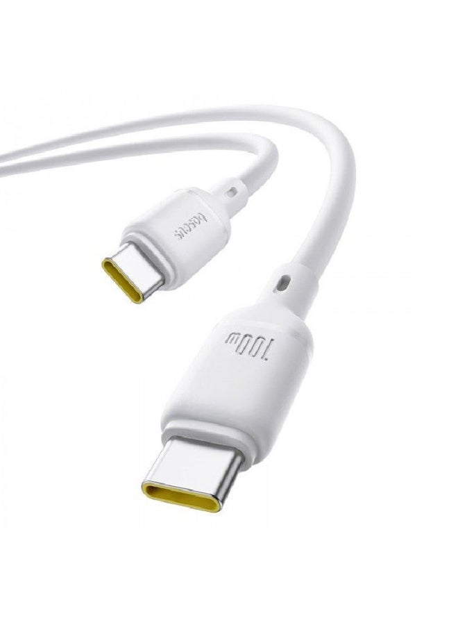 Baseus Silky Series Cable, Type-C To Type-C , 100Watt, 1M - White white - Image 3