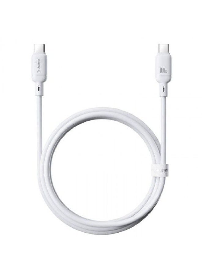 Baseus Silky Series Cable, Type-C To Type-C , 100Watt, 1M - White white - Image 1