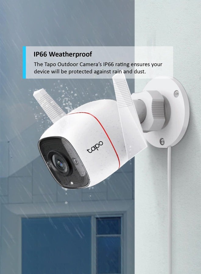 TP-LINK Tapo C320WS ColorPro Wi-Fi Outdoor Camera, 2K 4Mp QHD Security Camera Outdoor Wired IP66 Weatherproof Motion/Person Detection, Works With Alexa And Google - Image 4