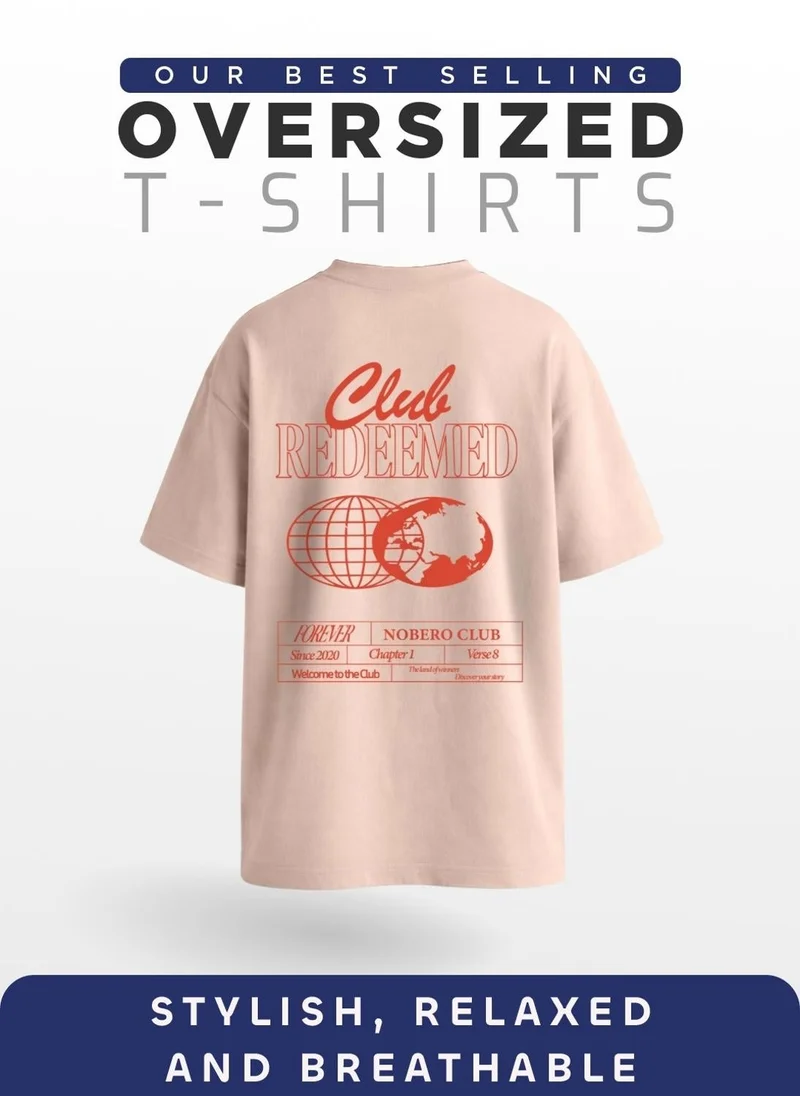 NOBERO Blush Men Oversized Printed T-shirt for Men | Best Price UAE
