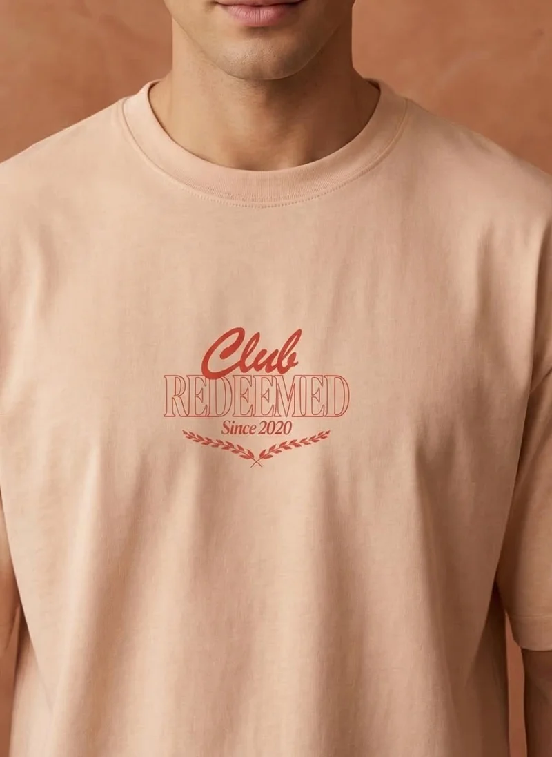 NOBERO Blush Men Oversized Printed T-shirt for Men | Best Price UAE