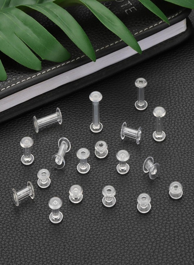 باتيكيل دبابيس ربط بلاستيكية من باتيكيل M5x6mm، 24 مجموعة من براغي شيكاغو البلاستيكية، دبابيس ربط، مشابك ضغط لألبومات الصور وسجلات القصاصات الجلدية، شفافة - Image 5